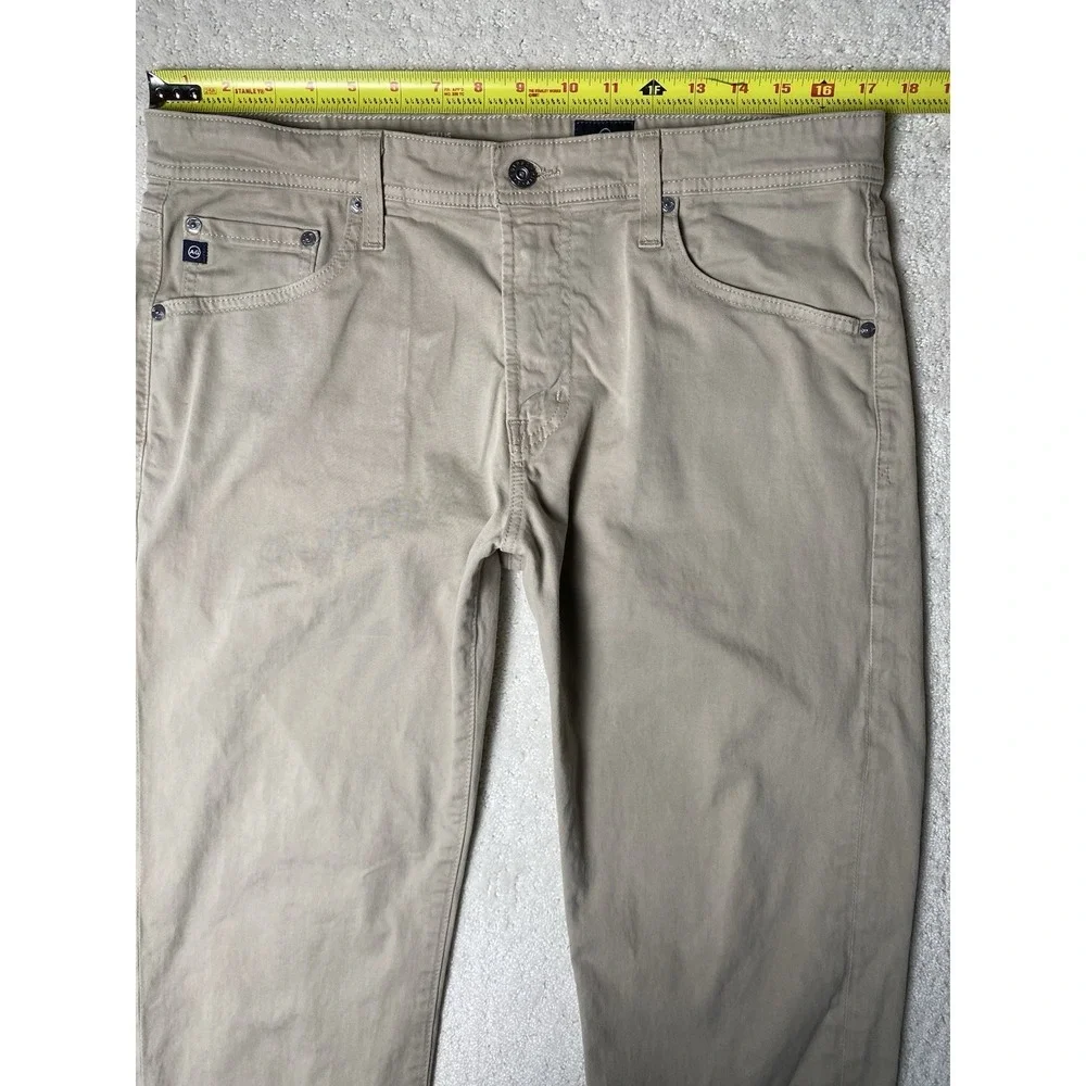 AG Adriano Goldschmied The Tellis Modern Slim Pants Mens 33 Khaki Measured 35x28
